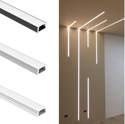 Profil Led Aluminium Alloy 6063 T5 U Bentuk Saluran Perumahan Ekstrusi Penutup Difusi Untuk Pencahayaan Strip Bar