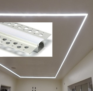 Harga bagus Profil eternit LED Aluminium Alloy 6063 T5 Extrusion Housing Untuk Pencahayaan Langit-Langit on line